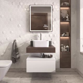 Тумба подвесная без столешницы Velvex Unit tp.UNI.60.1Y белый матовый, 60 см